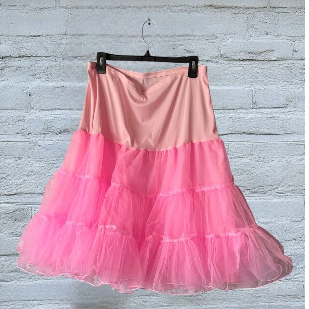 Rick vividly Pink Layered Tulle Slip - Picture 2 of 5